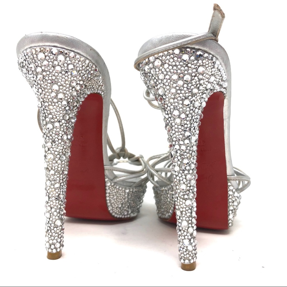 ✨LOUBOUTIN✨ OMG!! Strass Silver “Discolilou”  37.5 - Picture 4 of 8